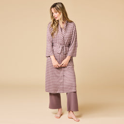 Dream Shawl Collar Robe Driftwood Stripe