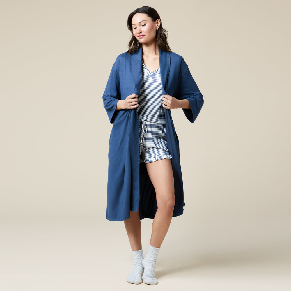 Dream Shawl Collar Robe Indigo
