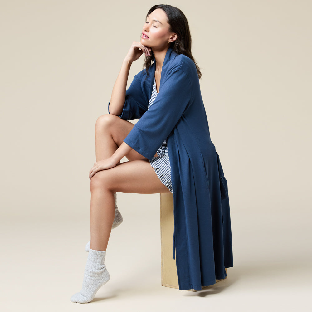 Dream Shawl Collar Robe Indigo