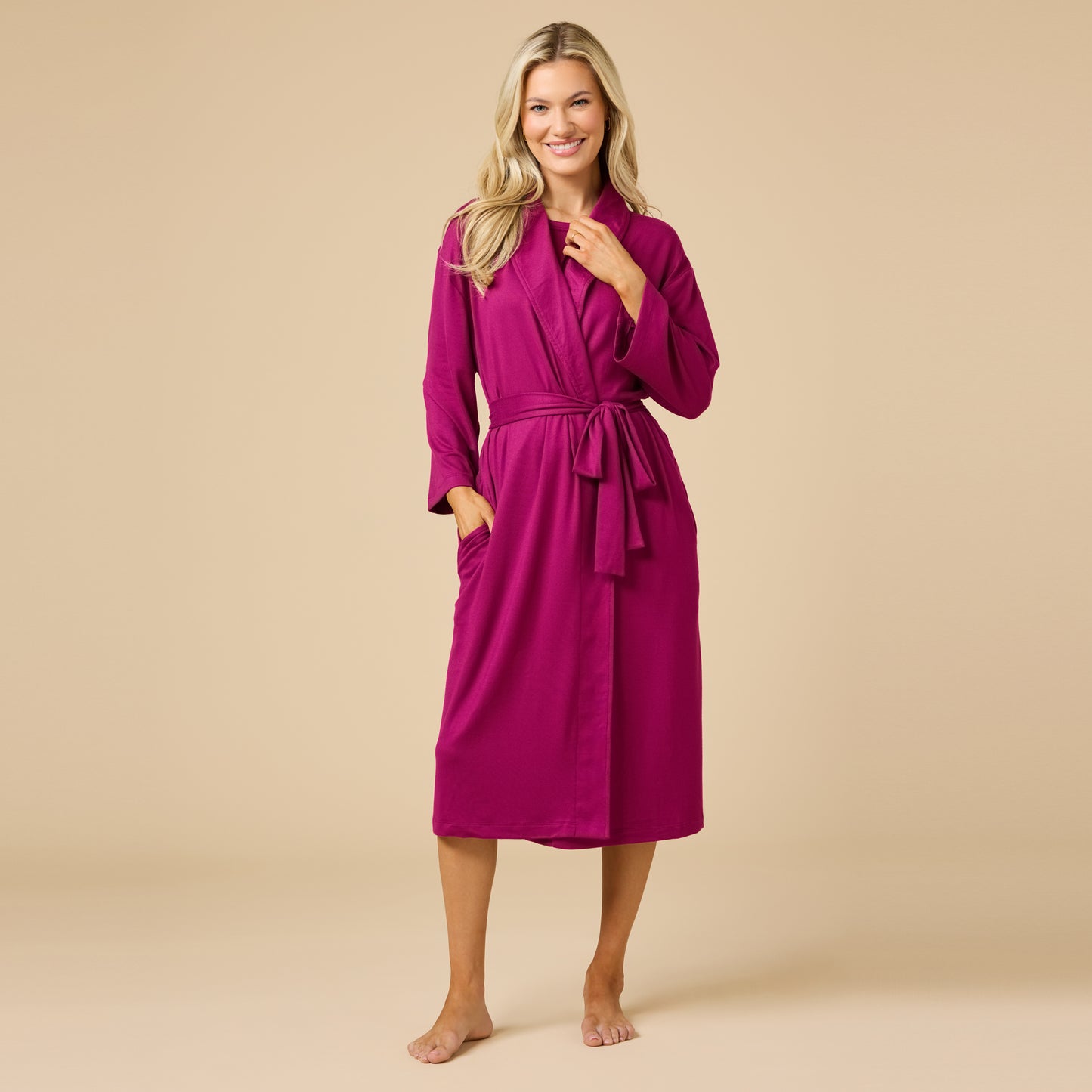 Dream Shawl Collar Robe in Magenta