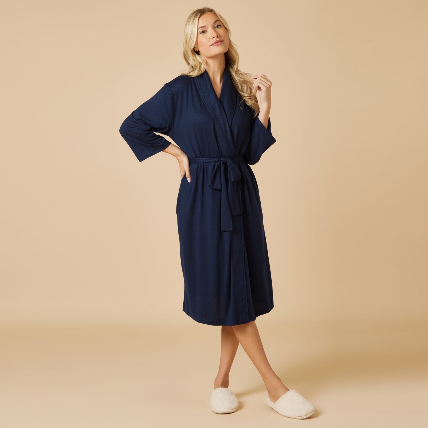 Dream Shawl Collar Robe in Midnight