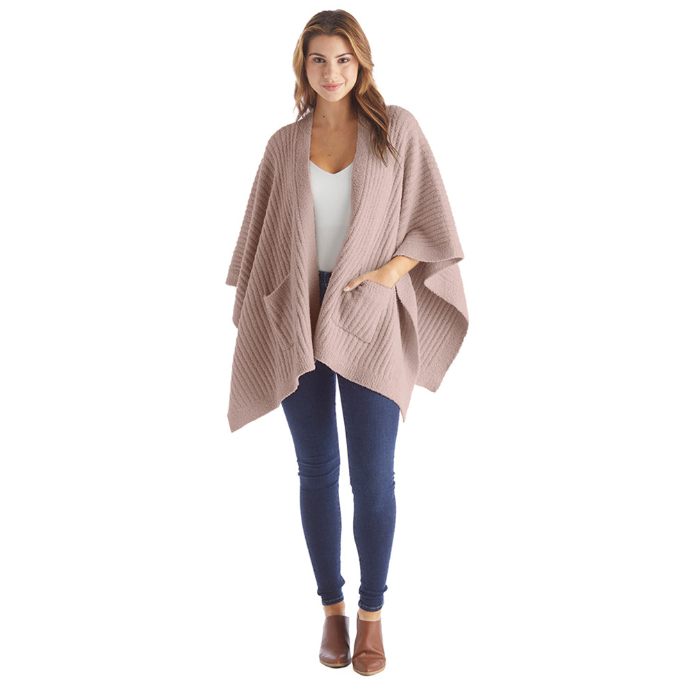 Solid Rib Marshmallow Shawl Coco
