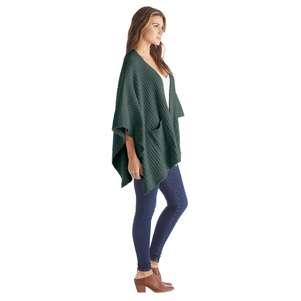 Solid Rib Marshmallow Shawl Dusty Green