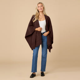 38" Solid Rib Marshmallow Shawl 38" Solid Rib Marshmallow Shawl in Espresso