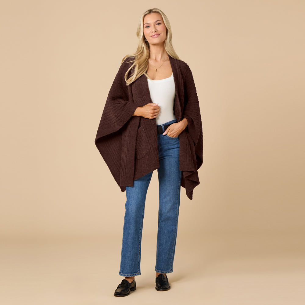 38" Solid Rib Marshmallow Shawl 38" Solid Rib Marshmallow Shawl in Espresso