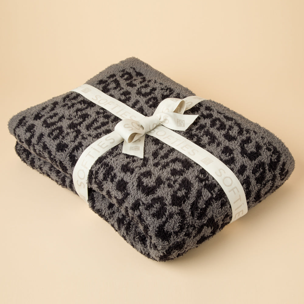 Marshmallow Leopard Blanket Wild Grey