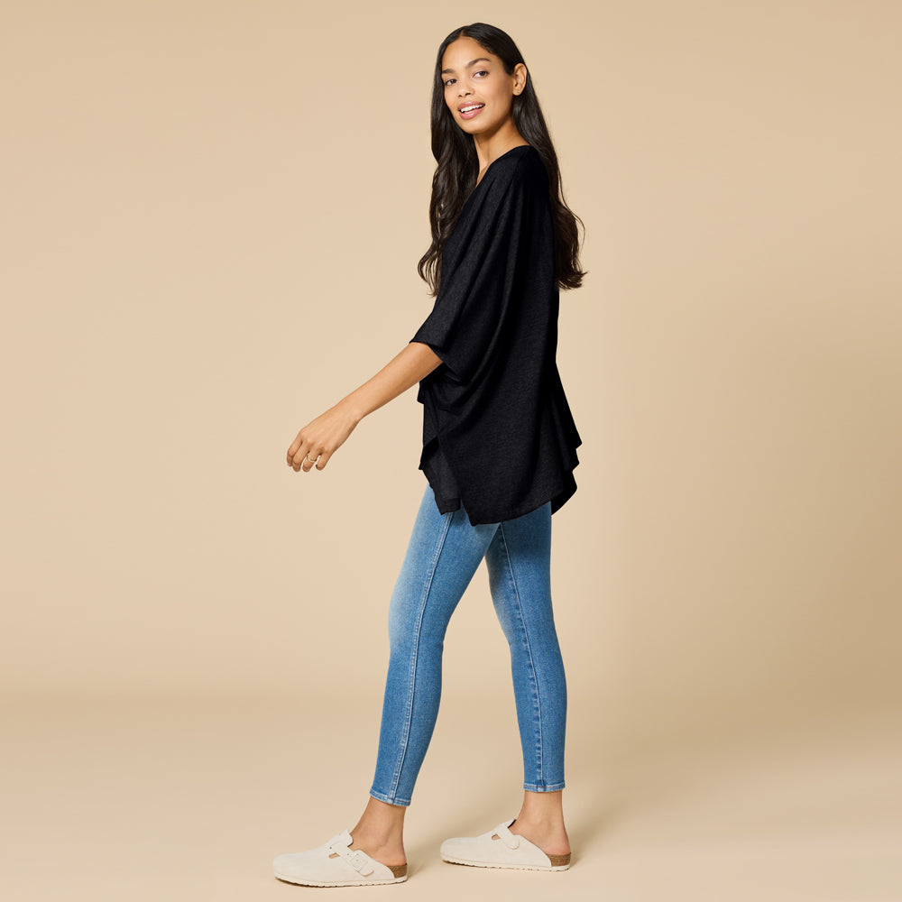 Ultra-Dream Belted Shawl Black