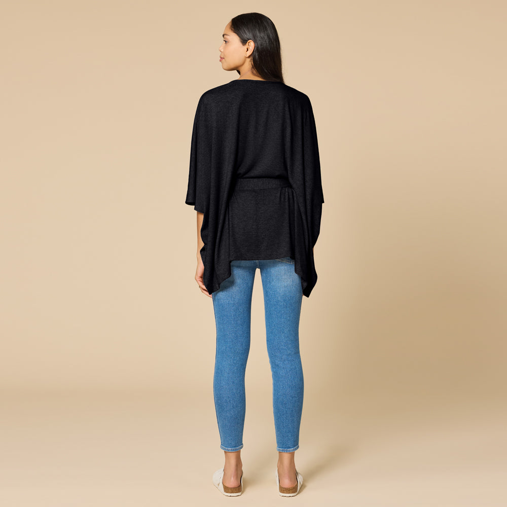 Ultra-Dream Belted Shawl Black