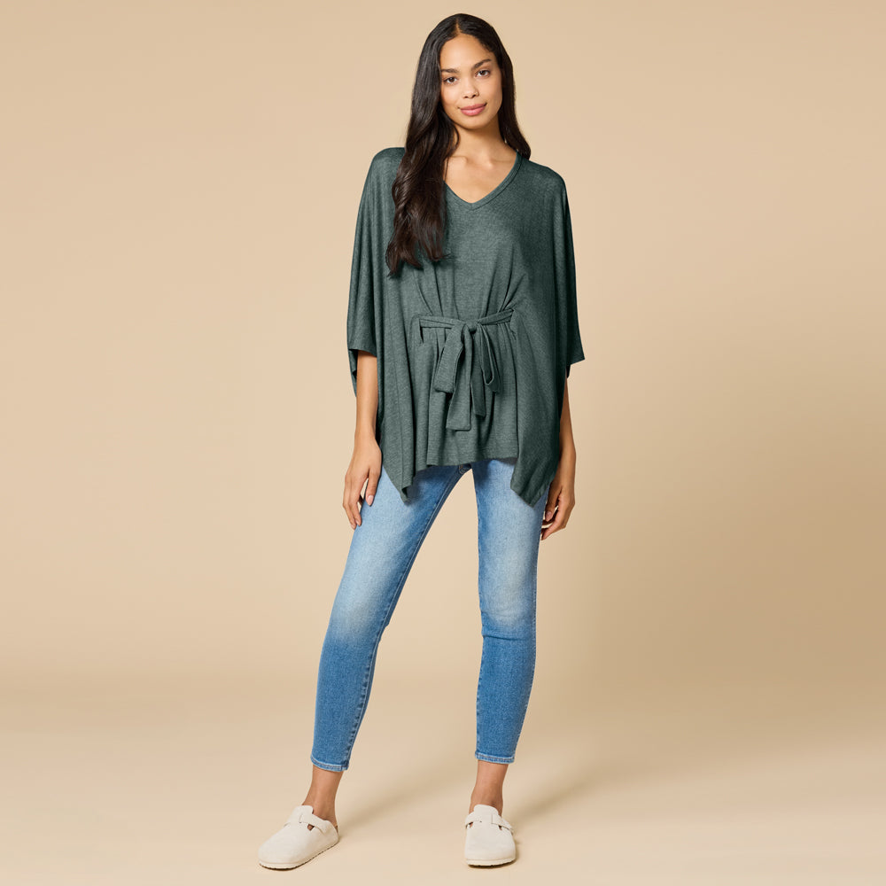 Ultra-Dream Belted Shawl Dusty Green