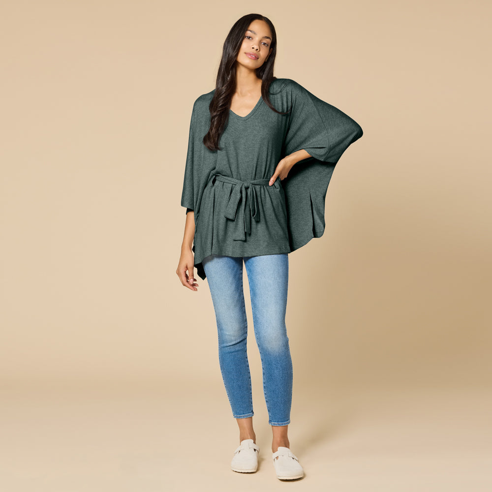 Ultra-Dream Belted Shawl Dusty Green