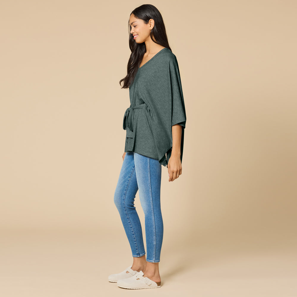 Ultra-Dream Belted Shawl Dusty Green