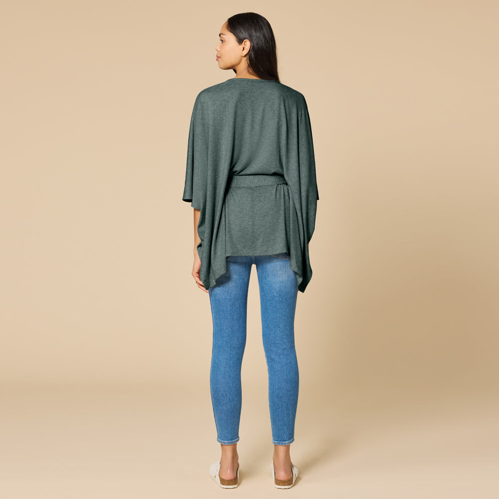 Ultra-Dream Belted Shawl Dusty Green