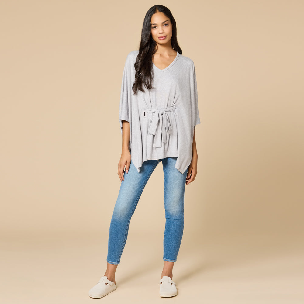 Ultra-Dream Belted Shawl Heather Grey