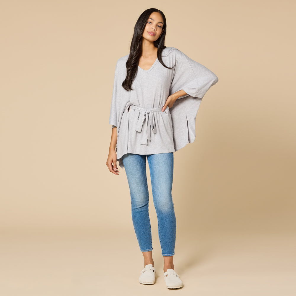Ultra-Dream Belted Shawl Heather Grey