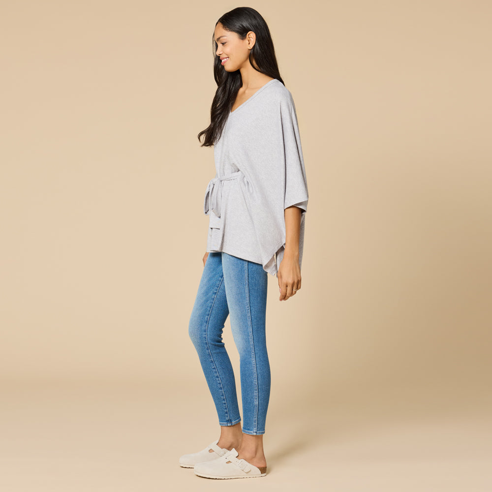 Ultra-Dream Belted Shawl Heather Grey