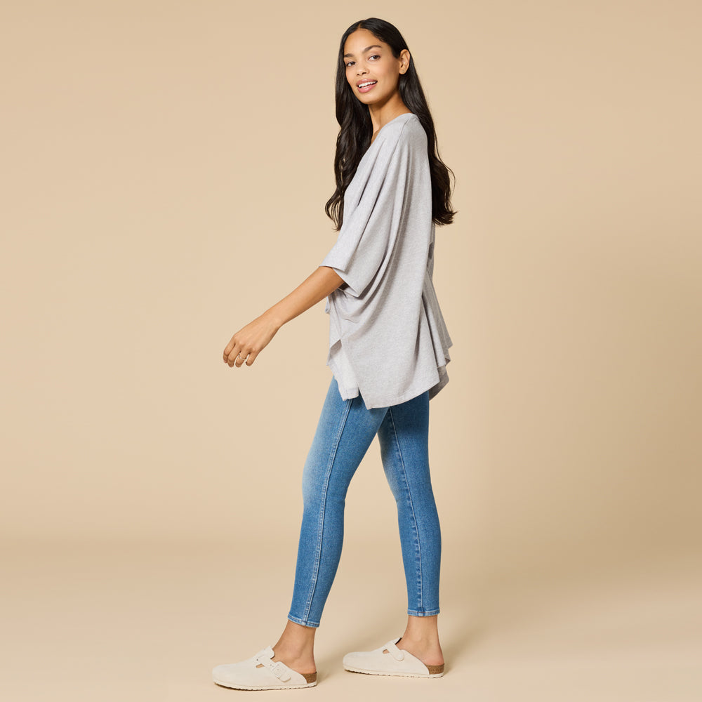 Ultra-Dream Belted Shawl Heather Grey