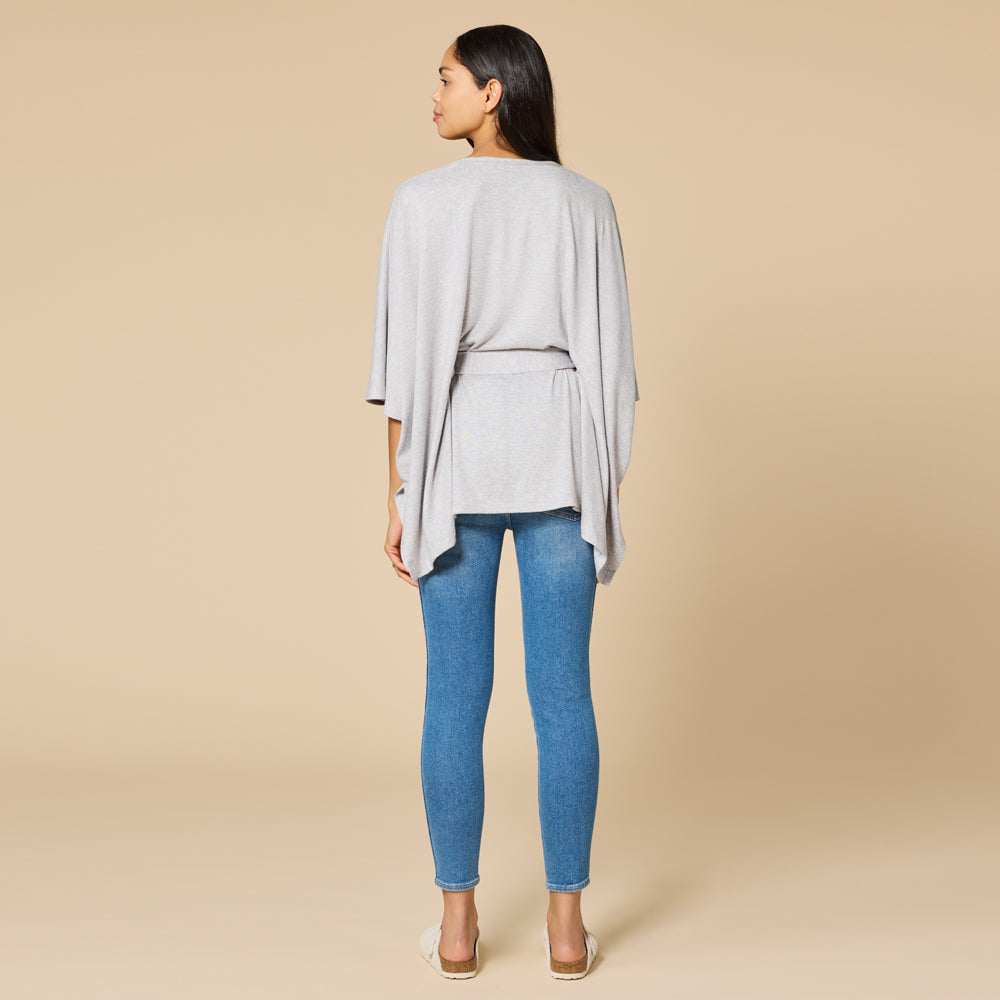 Ultra-Dream Belted Shawl Heather Grey