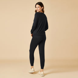 Dream Jersey Crew Neck Lounge Set Dream Jersey Crew Neck Lounge Set in Black