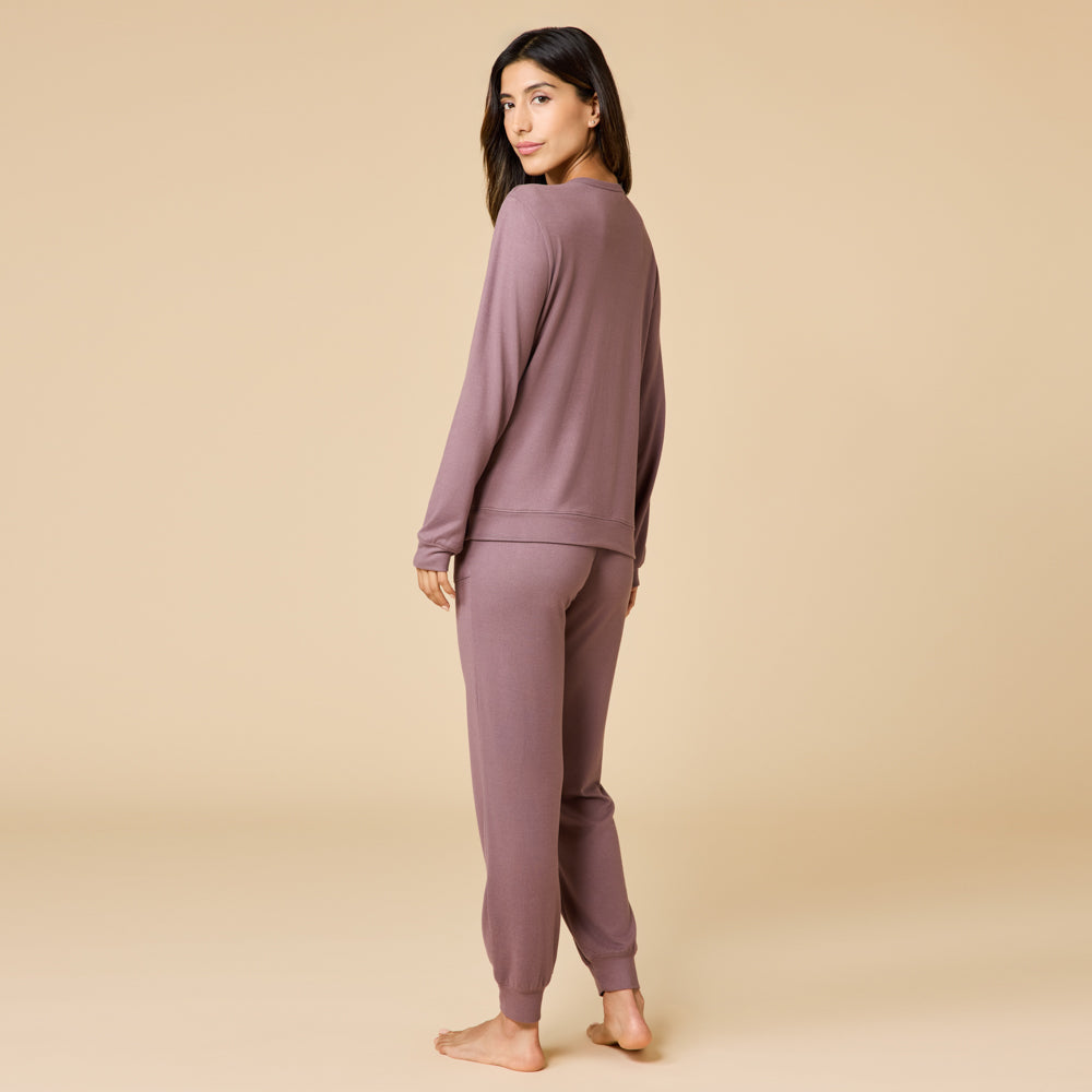 Dream Jersey Crew Neck Lounge Set Driftwood