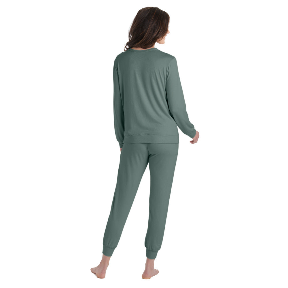 Dream Jersey Crew Neck Lounge Set Dusty Green