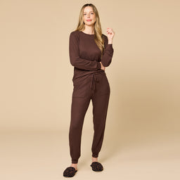 Dream Jersey Crew Neck Lounge Set Dream Jersey Crew Neck Lounge Set in Espresso