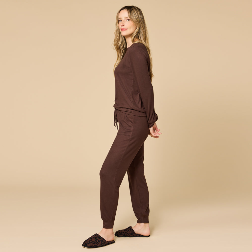 Dream Jersey Crew Neck Lounge Set Espresso