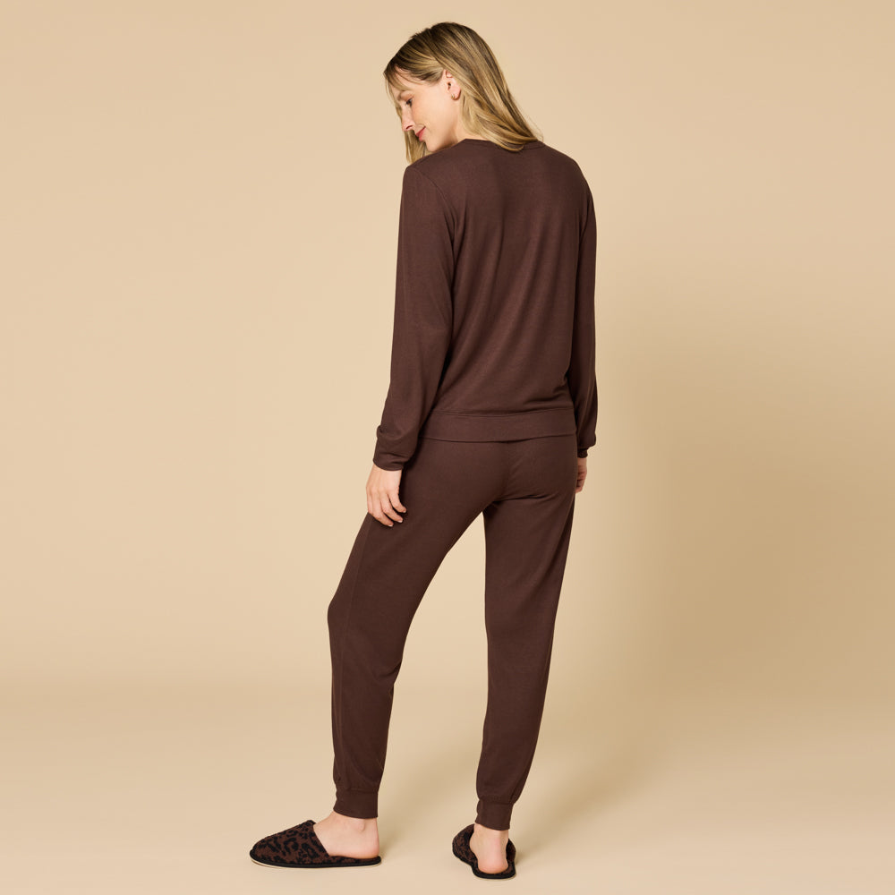 Dream Jersey Crew Neck Lounge Set Espresso