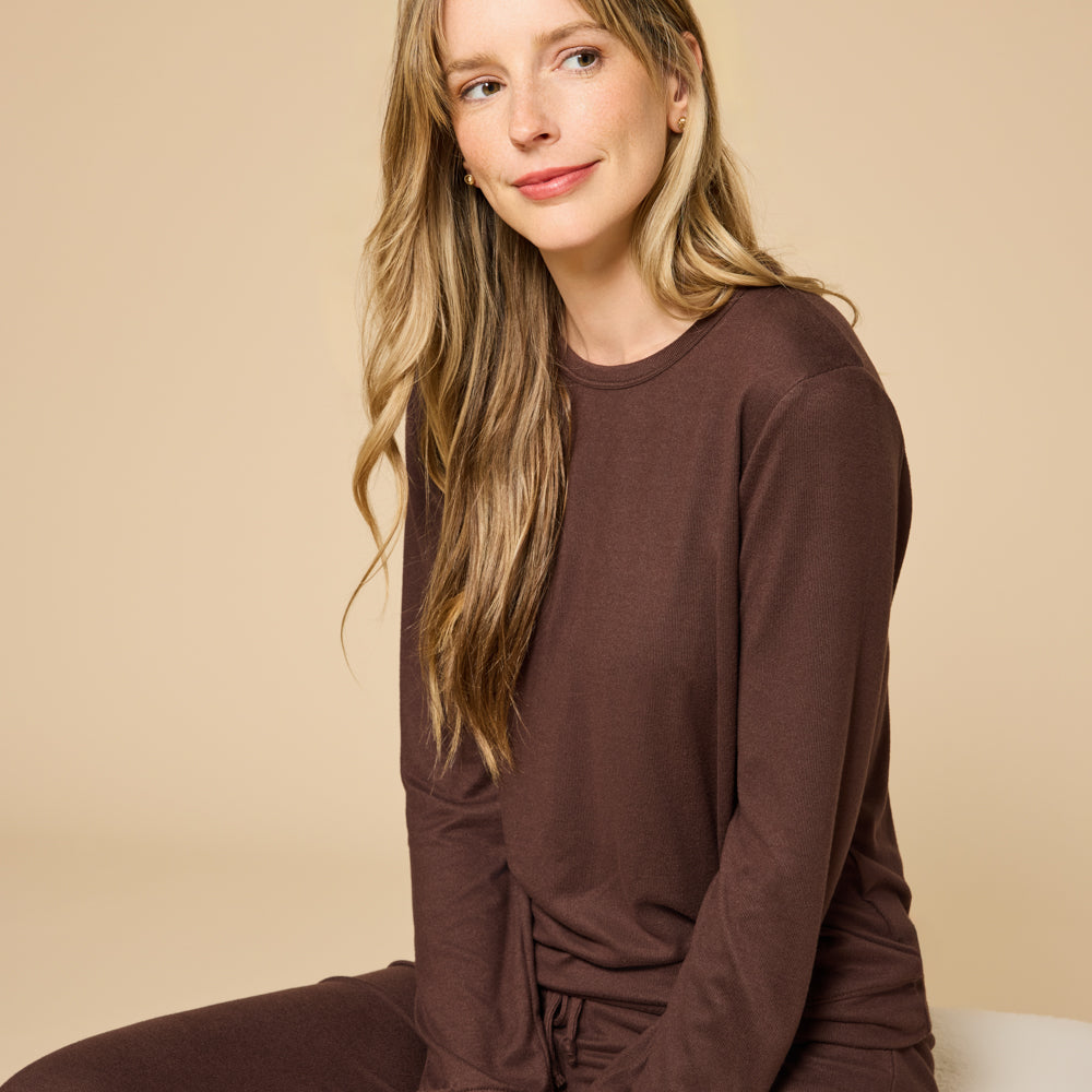 Dream Jersey Crew Neck Lounge Set Espresso