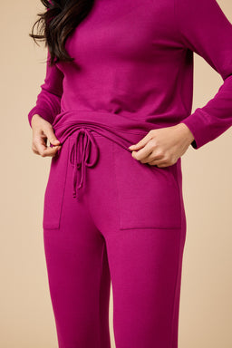 Dream Jersey Crew Neck Lounge Set Dream Jersey Crew Neck Lounge Set in Magenta
