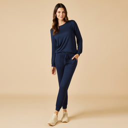 Dream Jersey Crew Neck Lounge Set Dream Jersey Crew Neck Lounge Set in Midnight