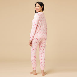 Dream Jersey Crew Neck Lounge Set Dream Jersey Crew Neck Lounge Set in Pink w Hearts