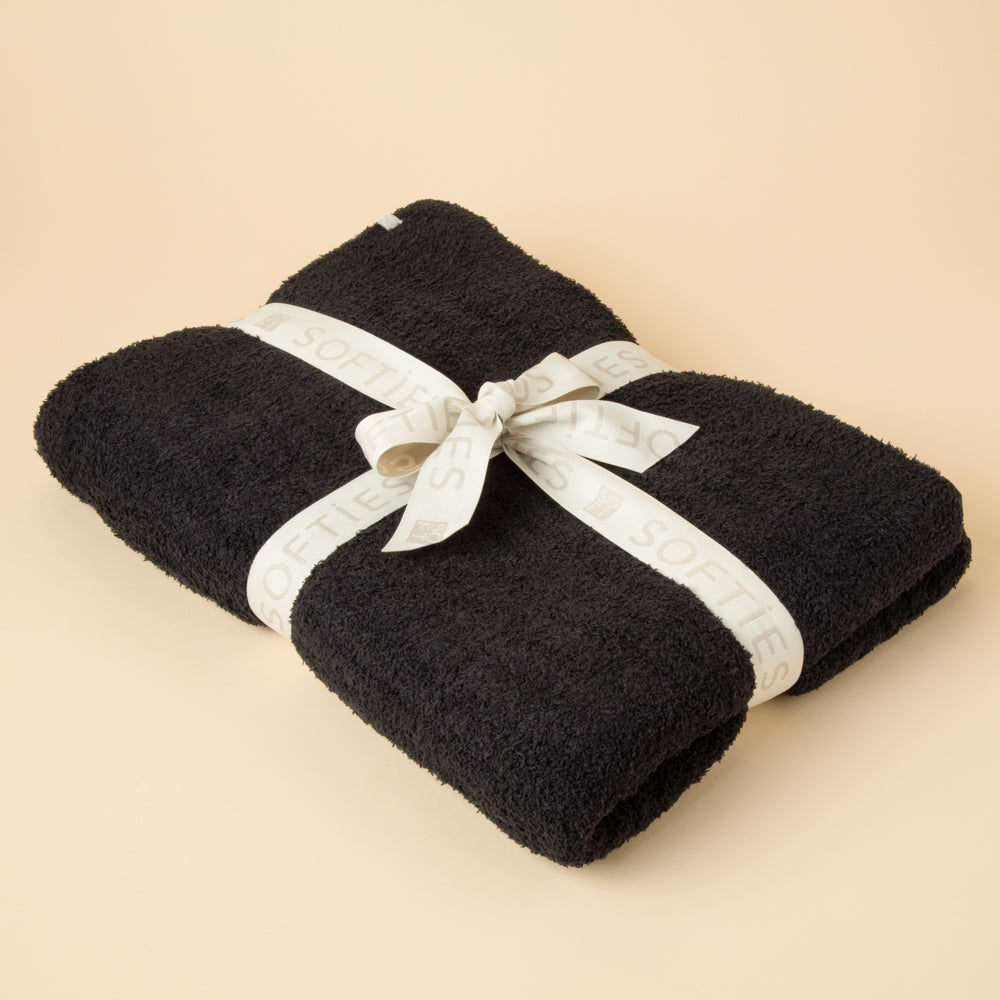 50" x 70" Solid Rib Marshmallow Blanket Black