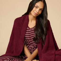 50" x 70" Solid Rib Marshmallow Blanket 50" x 70" Solid Rib Marshmallow Blanket in Cherry Cola