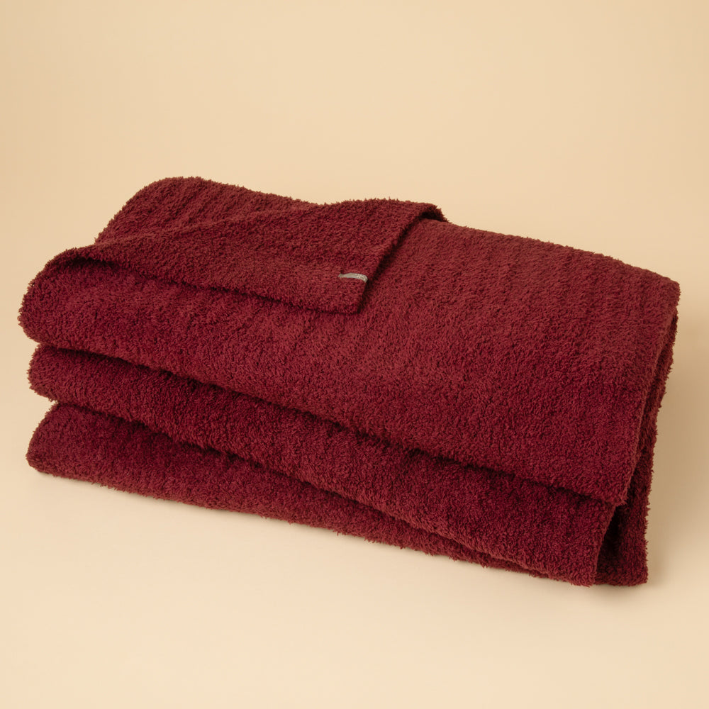 50" x 70" Solid Rib Marshmallow Blanket Cherry Cola