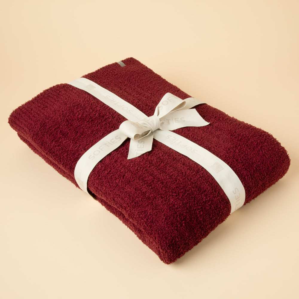50" x 70" Solid Rib Marshmallow Blanket Cherry Cola