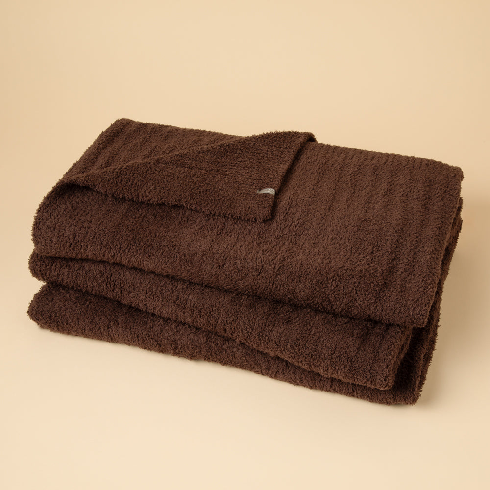50" x 70" Solid Rib Marshmallow Blanket Espresso