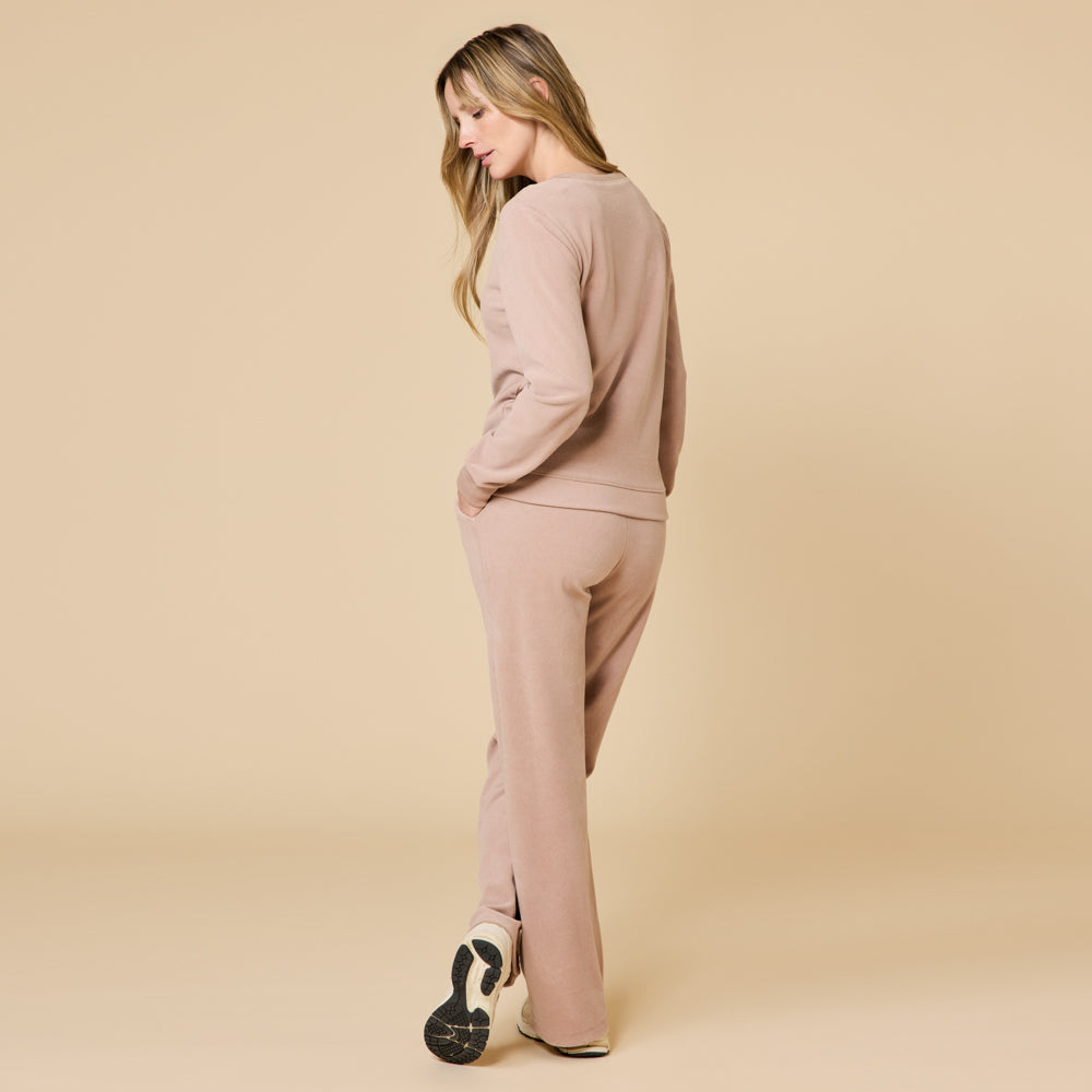 Vintage Velvet V-Neck with Wide Leg Pant Coco