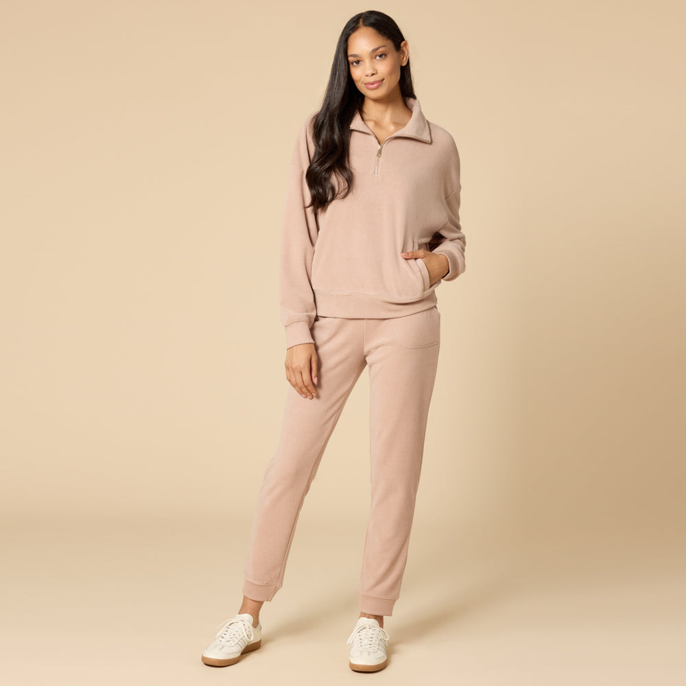 Vintage Velvet 1/4 Zip with Jogger Coco