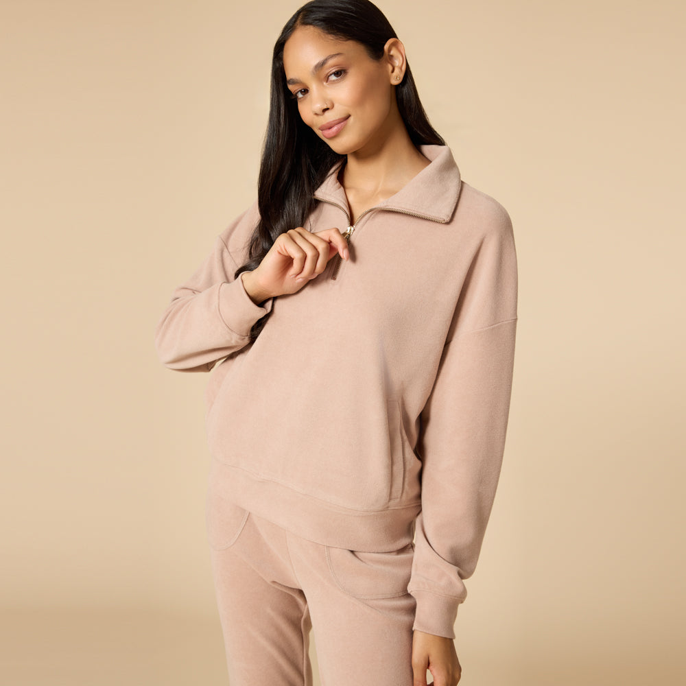 Vintage Velvet 1/4 Zip with Jogger Coco