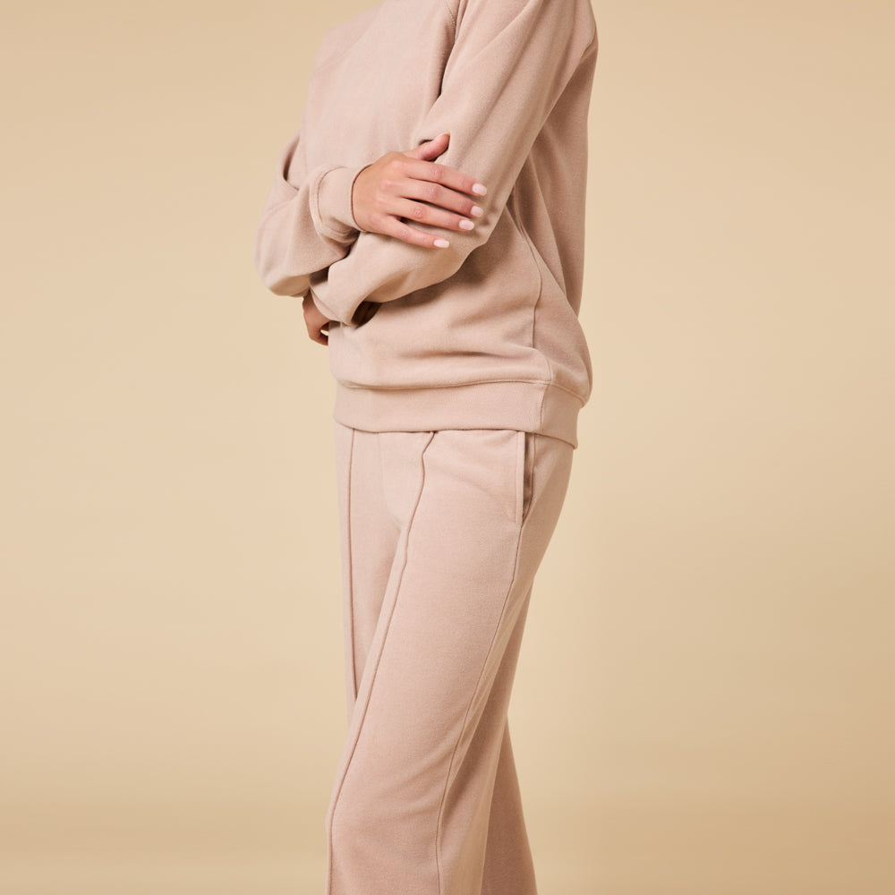 Vintage Velvet Raglan Crew Neck with Pintuck Pant Coco