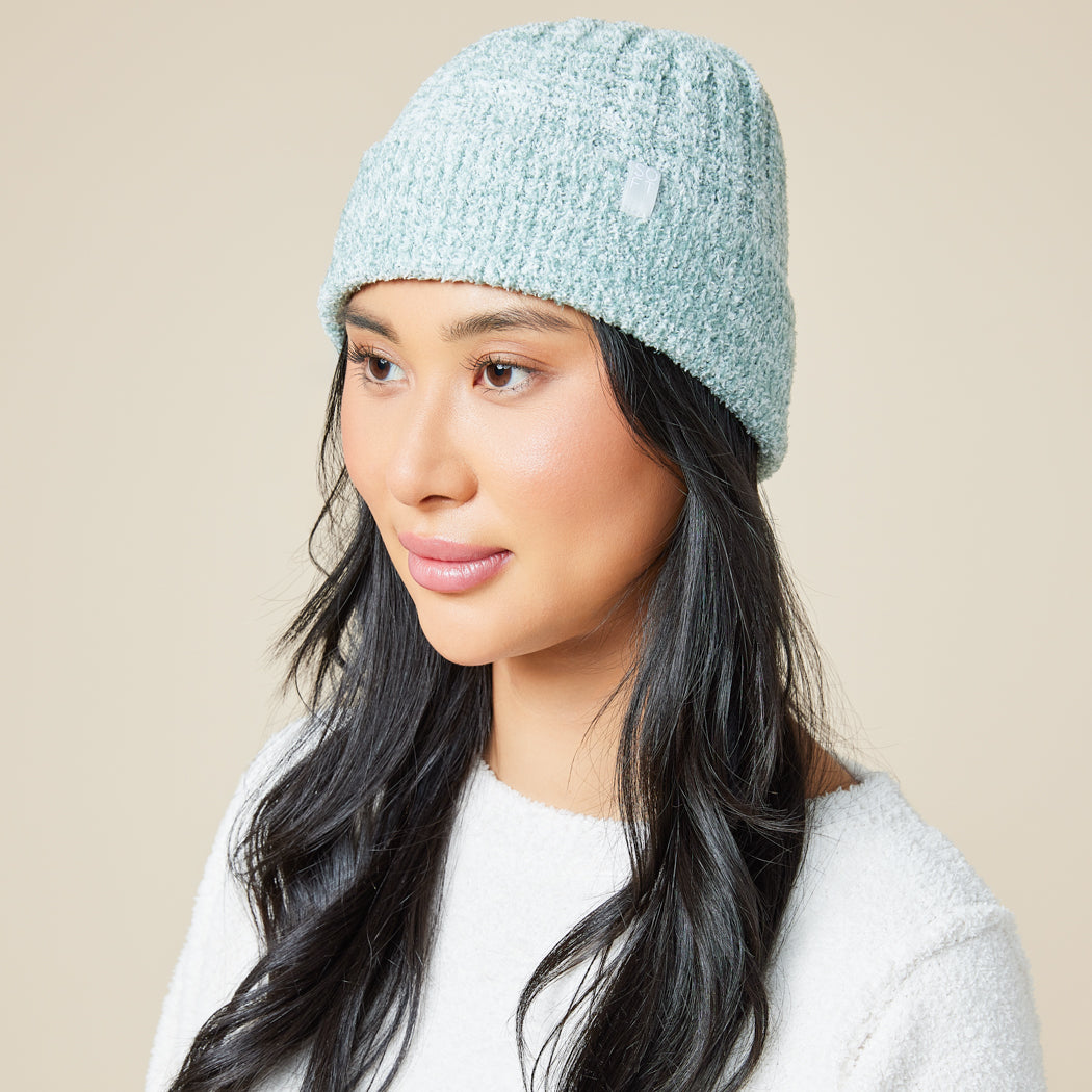 Chunky Rib Marshmallow Beanie Chunky Rib Marshmallow Beanie in Heather Dusty Green