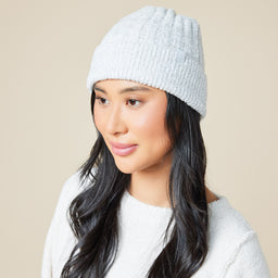 Chunky Rib Marshmallow Beanie Chunky Rib Marshmallow Beanie in Heather Grey