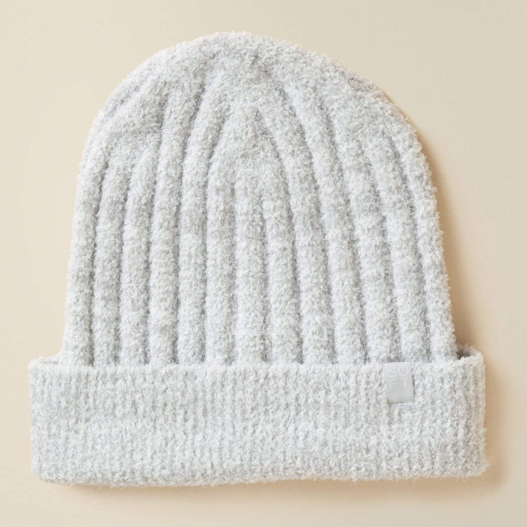 Chunky Rib Marshmallow Beanie Heather Grey