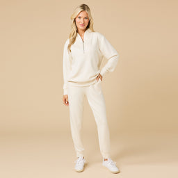 DreamTech ¼ Zip Jogger Set DreamTech ¼ Zip Jogger Set in Almond