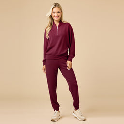 DreamTech ¼ Zip Jogger Set DreamTech ¼ Zip Jogger Set in Cherry Cola