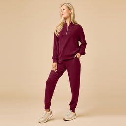 DreamTech ¼ Zip Jogger Set DreamTech ¼ Zip Jogger Set in Cherry Cola