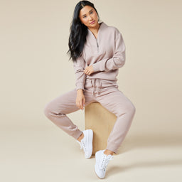 DreamTech ¼ Zip Jogger Set DreamTech ¼ Zip Jogger Set in Coco