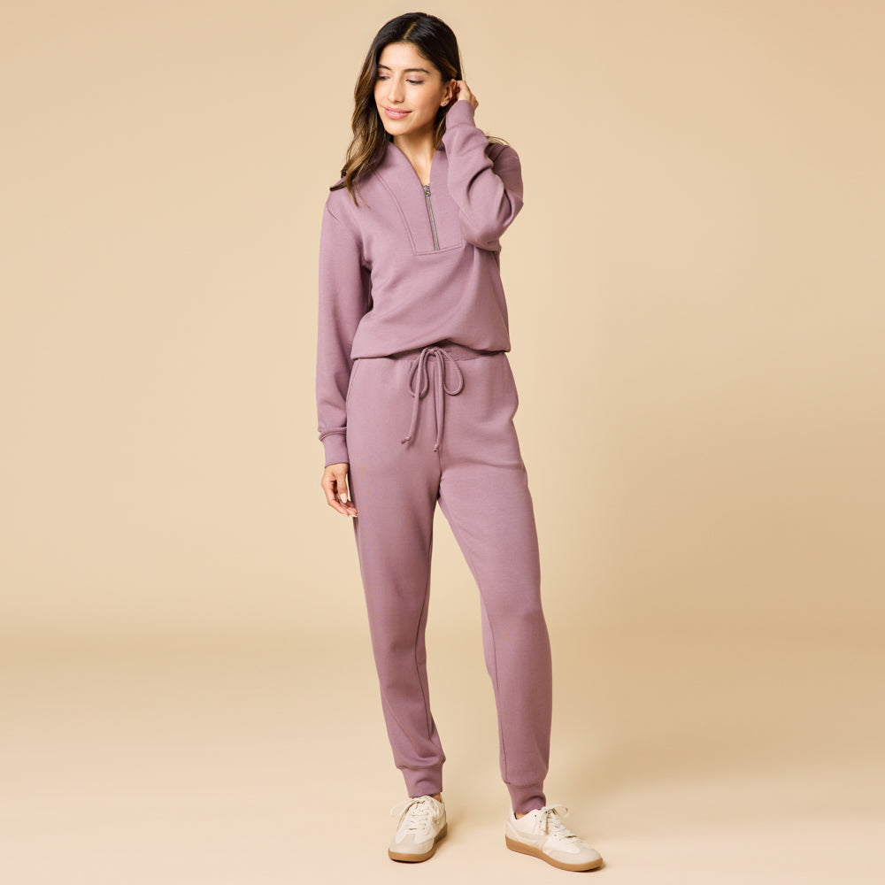 DreamTech 1/4 Zip Jogger Set Driftwood