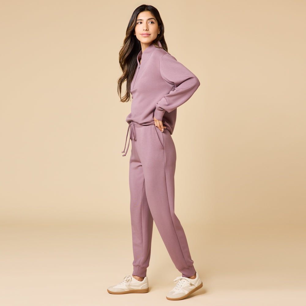 DreamTech 1/4 Zip Jogger Set Driftwood