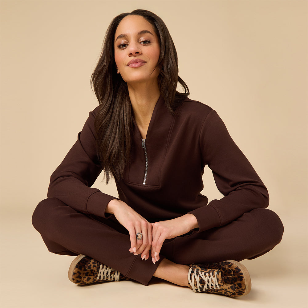 DreamTech ¼ Zip Jogger Set Espresso